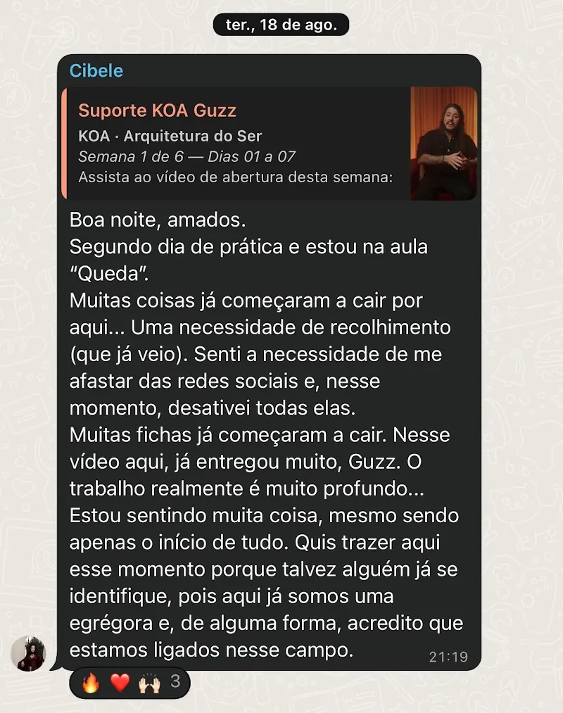 Depoimento sobre Arquitetura do Ser