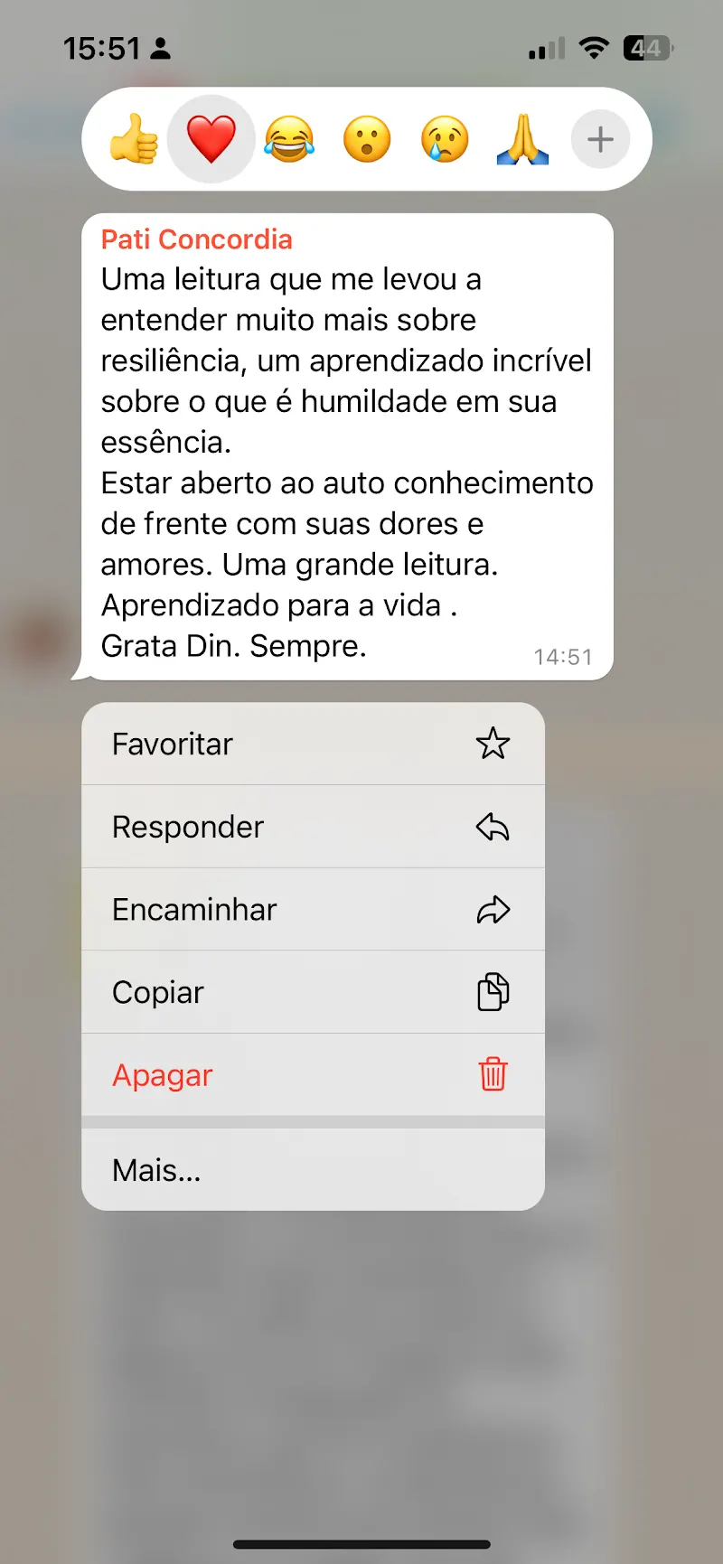 Depoimento sobre Ensina-me a Morrer