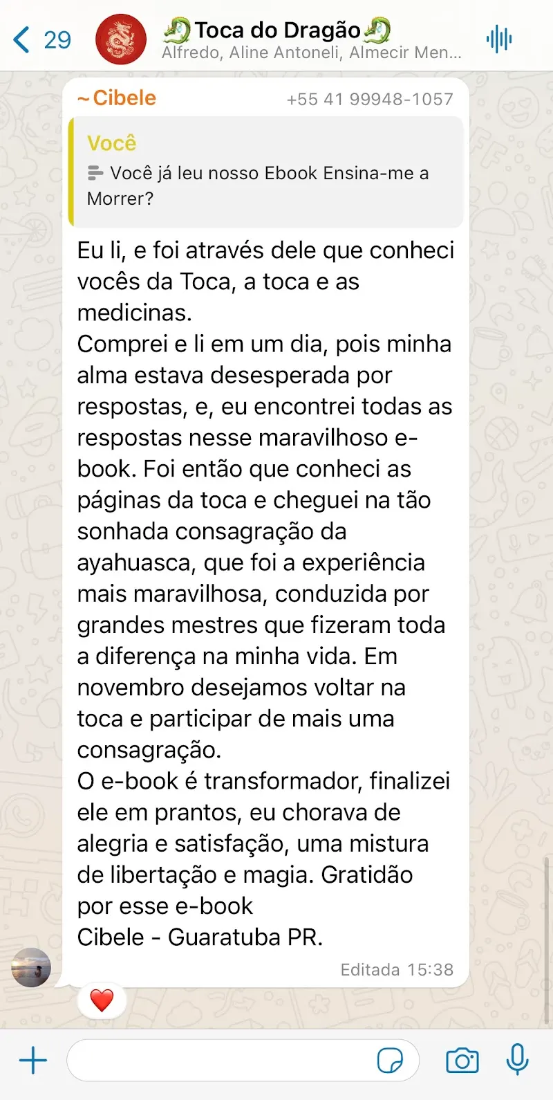 Depoimento sobre Ensina-me a Morrer